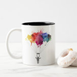 Tasse 2 Couleurs Parachutiste, parachute. Sport de parachutisme.<br><div class="desc">Parachutiste, parachute. Sport de parachutage. Parachutisme. Illustration d'art d'aquarelle. Tasse. Cette pièce en t de parachutisme avec le parachutiste d'aquarelle fait un cadeau mignon pour a femme de parachutisme ou homme ou quelqu'un qui juste aiment ce sport "merveilleux" impressionnant ou sont dans la culture pop art. Parachutiste accrochant sur un...</div>