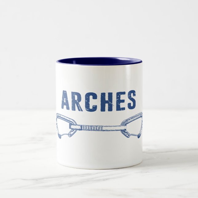 Tasse 2 Couleurs Parc national Arches Escalade Quickdraw (Centre)