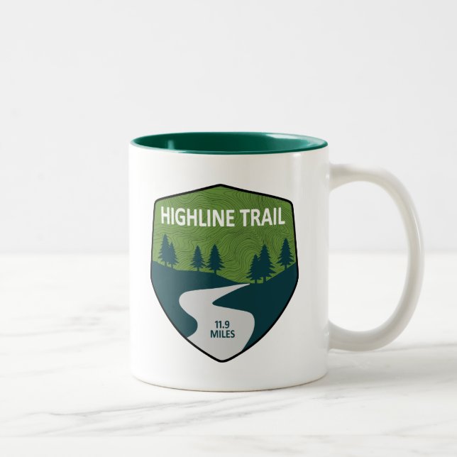 Tasse 2 Couleurs Parc national du Glacier Highline Trail (Droit)