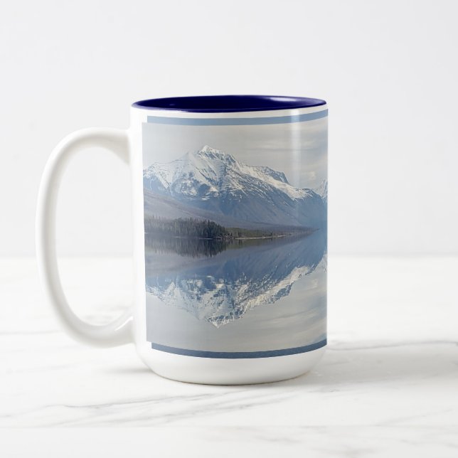 Tasse 2 Couleurs Parc national du Glacier Lac McDonald Hiver (Gauche)