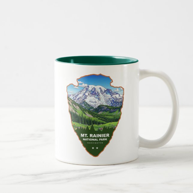 Tasse 2 Couleurs Parc national Mt. Rainier Arrowhead (Droit)