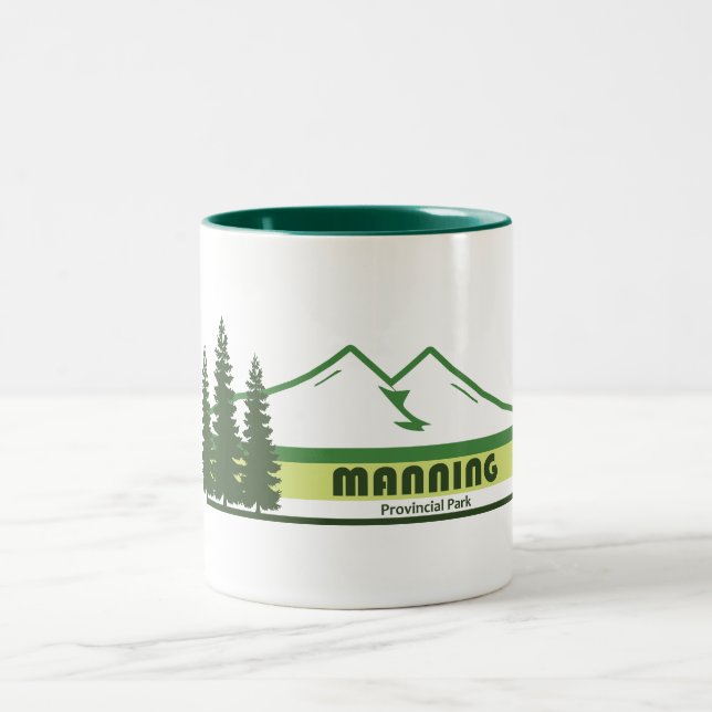 Tasse 2 Couleurs Parc provincial Manning Green Stripes (Centre)