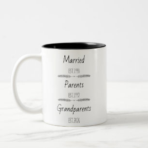 Tasse 2 Couleurs Parents personnalisés Grand-parents Est Personnali