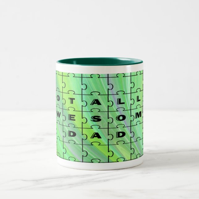 Tasse 2 Couleurs Parfait Papa Puzzle Vert (Centre)