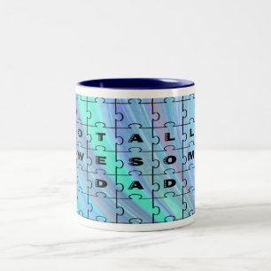 Tasse 2 Couleurs Parfait Puzzle de papa bleu