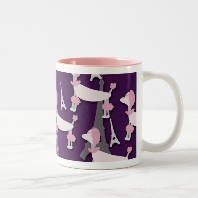 Tasse 2 Couleurs Paris Poodé Motif Retro Art Design (Droit)