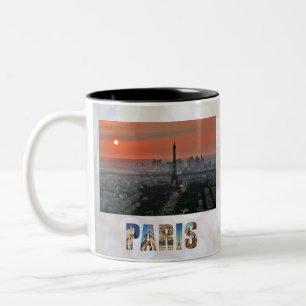 Tasse 2 Couleurs Paris Sunset Tour Eiffel France Photo