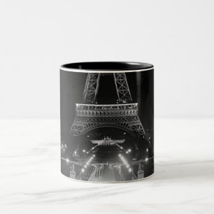 Tasse 2 Couleurs Paris vintage fontaines tour Eiffel nuit