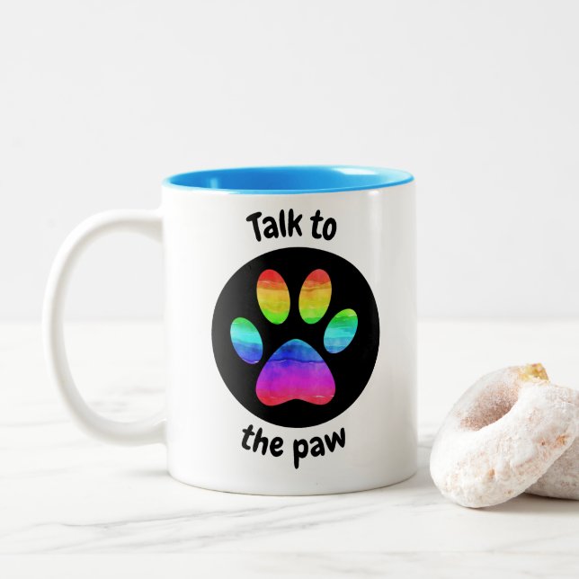 Tasse 2 Couleurs Parle à la patte (Avec donut)