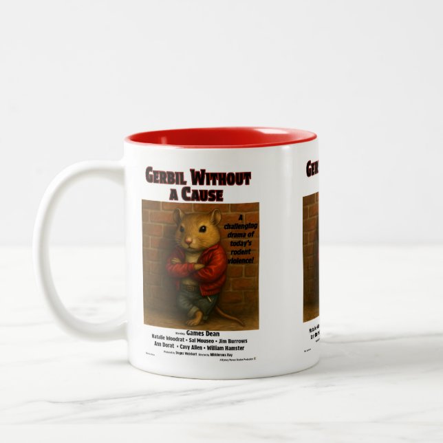 Tasse 2 Couleurs Parodie de film Gerbil Without a Cause (Gauche)