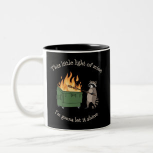 Tasse 2 Couleurs Parodie Drôle de Raton Laveur Incendie de la Poube