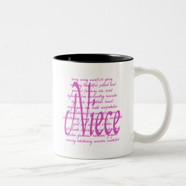 Tasse 2 Couleurs Paroles d'amour pour la nièce (Droit)