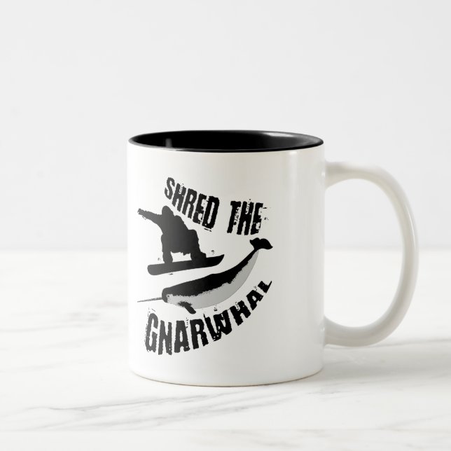 Tasse 2 Couleurs Partager Le Gnarwhal (Droit)