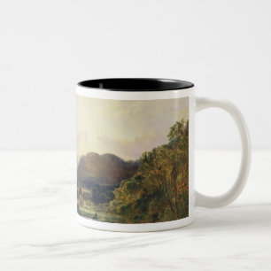 Tasse 2 Couleurs Partie de pêche au loch Achray, avec une vue de