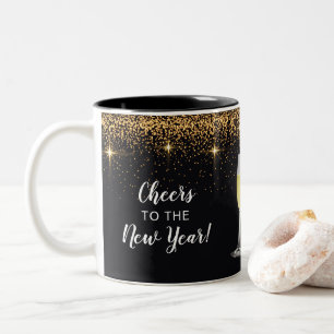 Tasse 2 Couleurs Parties scintillant de toast au champagne Nouvel A