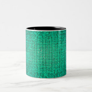Tasse 2 Couleurs Parties scintillant turquoise Sequin Disco Glitz C