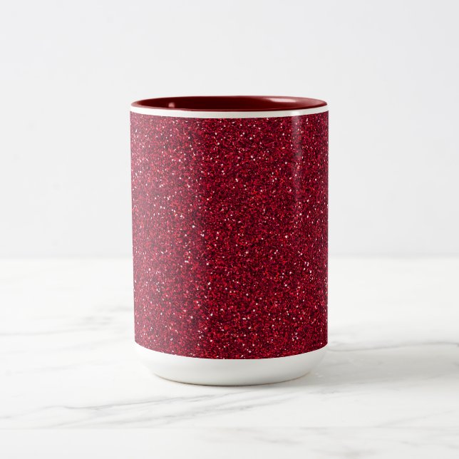 Tasse 2 Couleurs Parties scintillantes rouges (Centre)