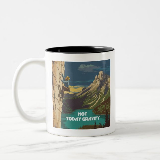 Tasse 2 Couleurs Pas aujourd'hui Gravité Escalade (Gauche)