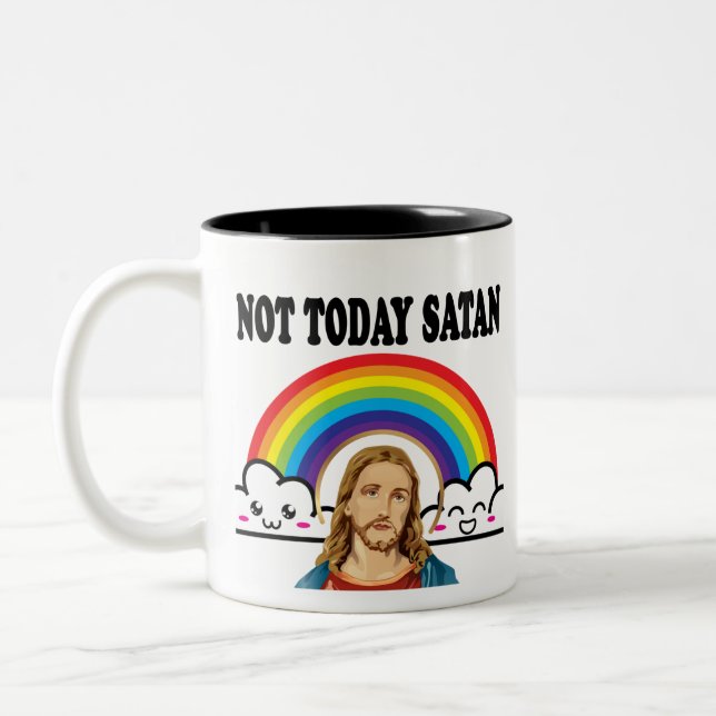 Tasse 2 Couleurs Pas aujourd'hui Satan (Gauche)