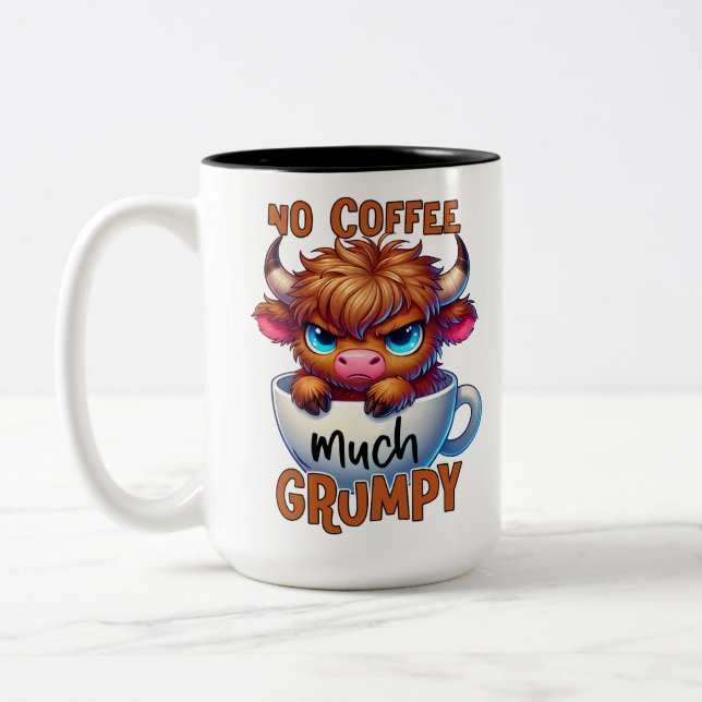Tasse 2 Couleurs Pas de café beaucoup grincheux  (Gauche)