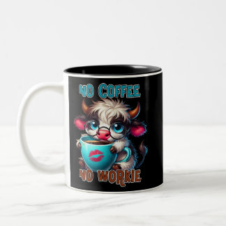Tasse 2 Couleurs Pas de café, pas de travail