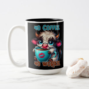 Tasse 2 Couleurs Pas de café, pas de travail
