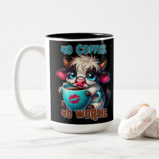 Tasse 2 Couleurs Pas de café, pas de travail
