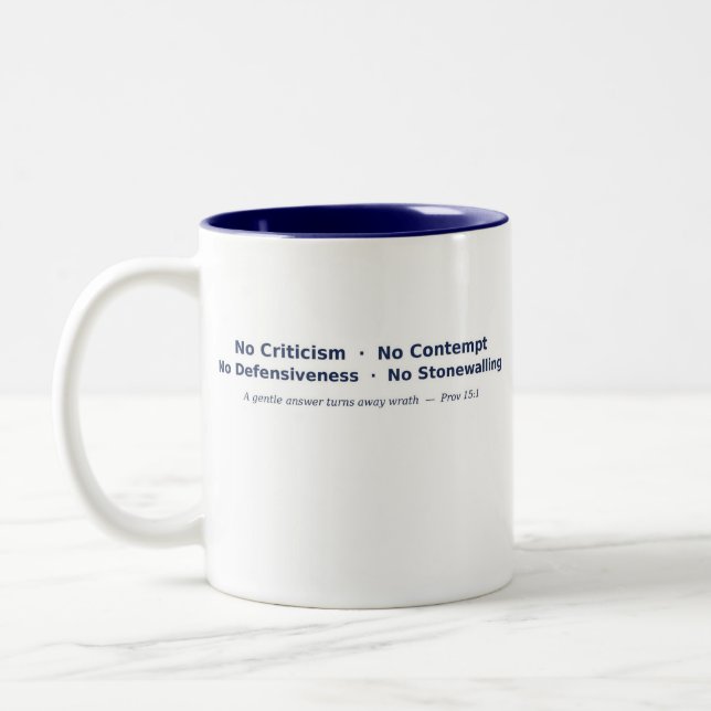 Tasse 2 Couleurs Pas de critique, pas de mépris, pas de défensivité (Gauche)