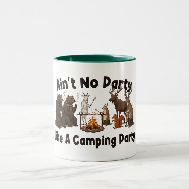 Tasse 2 Couleurs Pas de fête comme une fête de camping (Centre)