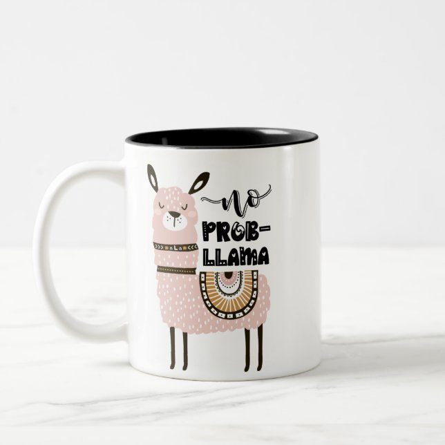 Tasse 2 Couleurs Pas de Prob-Llama mignonne drôle (Gauche)