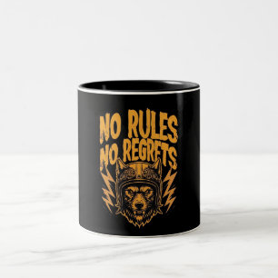 Tasse 2 Couleurs Pas de règles, pas de regrets - Graphisme de motar