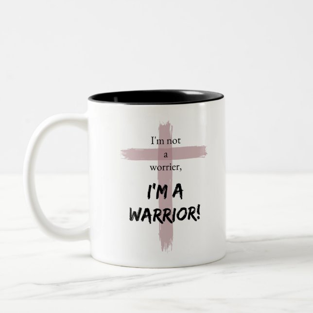 Tasse 2 Couleurs Pas un inquiet, un guerrier ! (Gauche)