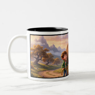 Tasse 2 Couleurs Passé Résonnant Garçon Fantaisiste et Bison