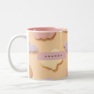 Tasse 2 Couleurs Pastel personnalisé Halloween Cookie Ghost Bat