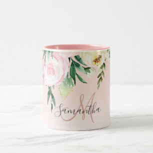 Tasse 2 Couleurs Pastel Pink & Flowers Moderne