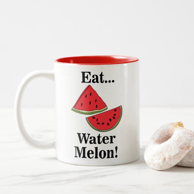 Tasse 2 Couleurs Pastèque Fruit Drôle d'Été (Avec donut)