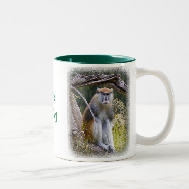 Tasse 2 Couleurs Patas Monkey en blanc (Droit)