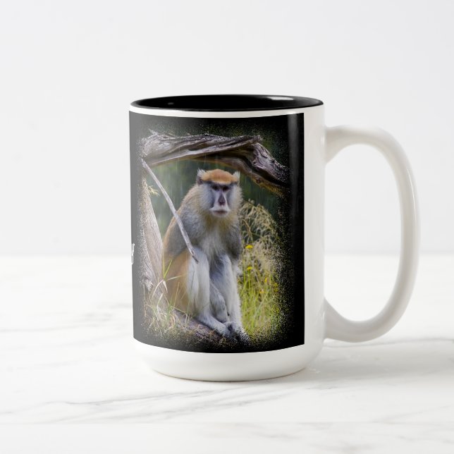 Tasse 2 Couleurs Patas Monkey en noir (Droit)
