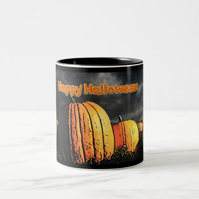 Tasse 2 Couleurs Patch Citrouille Halloween (Centre)