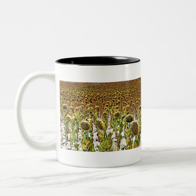 Tasse 2 Couleurs Patch de tournesol (Gauche)