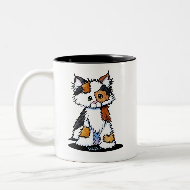 Tasse 2 Couleurs Patches KiniArt Calico Kitten (Gauche)