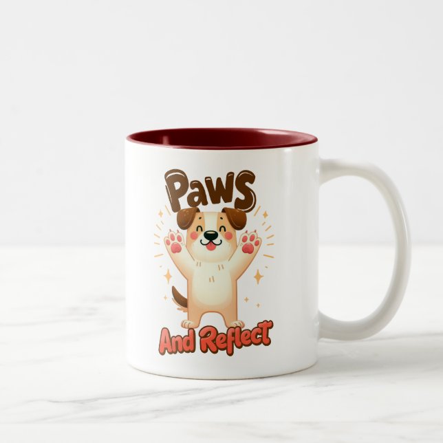 Tasse 2 Couleurs Pâtes Et Refléter Le Chien Mignonne (Droit)