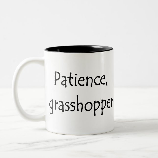 Tasse 2 Couleurs patience, sauterelle (Gauche)