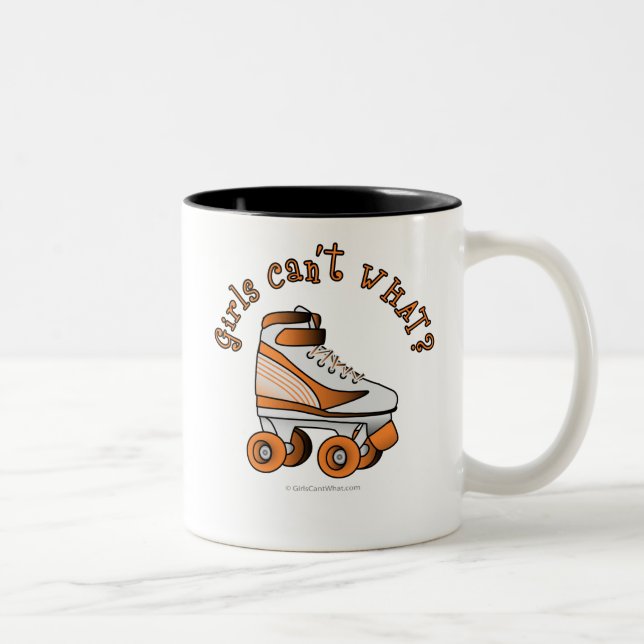 Tasse 2 Couleurs Patinage de Roller Derby - Orange (Droit)