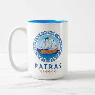 Tasse 2 Couleurs Patras, Grèce Conception de navire grec