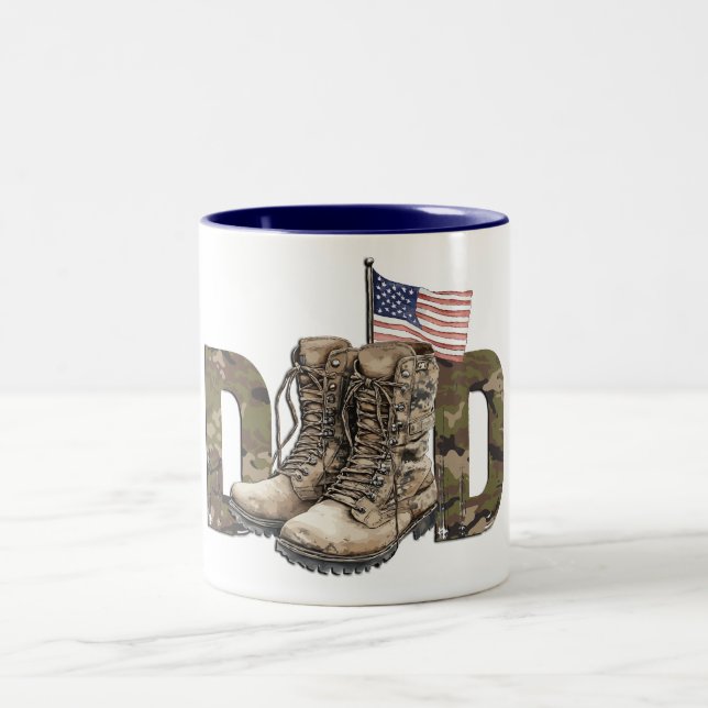 Tasse 2 Couleurs Patriotic Military Dad (Centre)