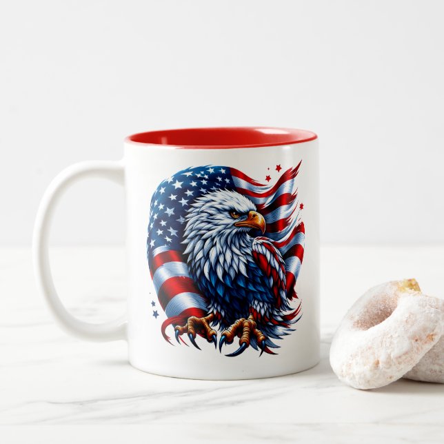 Tasse 2 Couleurs Patriotique (Avec donut)