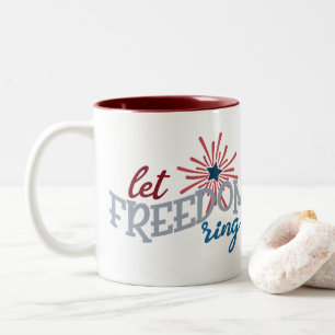 Tasse 2 Couleurs Patriotisme laisser Freedom Ring ajouter un monogr