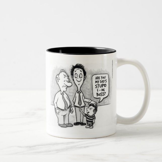 Tasse 2 Couleurs Patron stupide de F-ing (Droit)