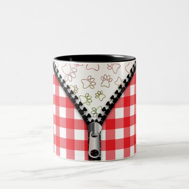 Tasse 2 Couleurs Patrouilles De Chien Plaid De Buffalo (Centre)